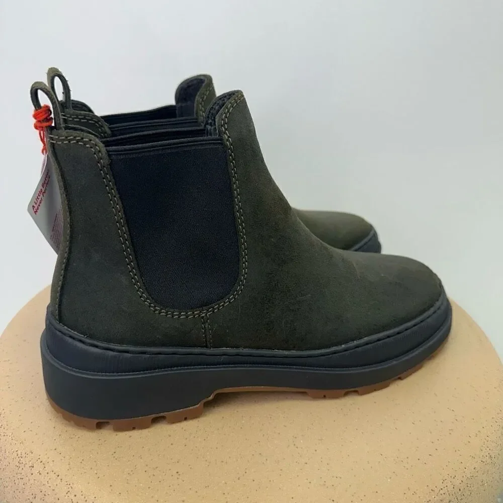 Camper Men’s Brutus Trek MICHELIN Green Gray Nubuck Leather Slip On Ankle Boots